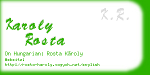 karoly rosta business card
